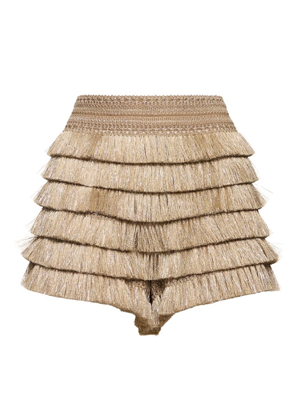 PatBo Metallic Fringe Shorts in Gold Size 4 - Picture 12 of 12